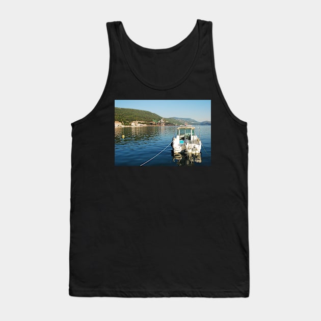 Boat in Bakar Harbour Tank Top by jojobob